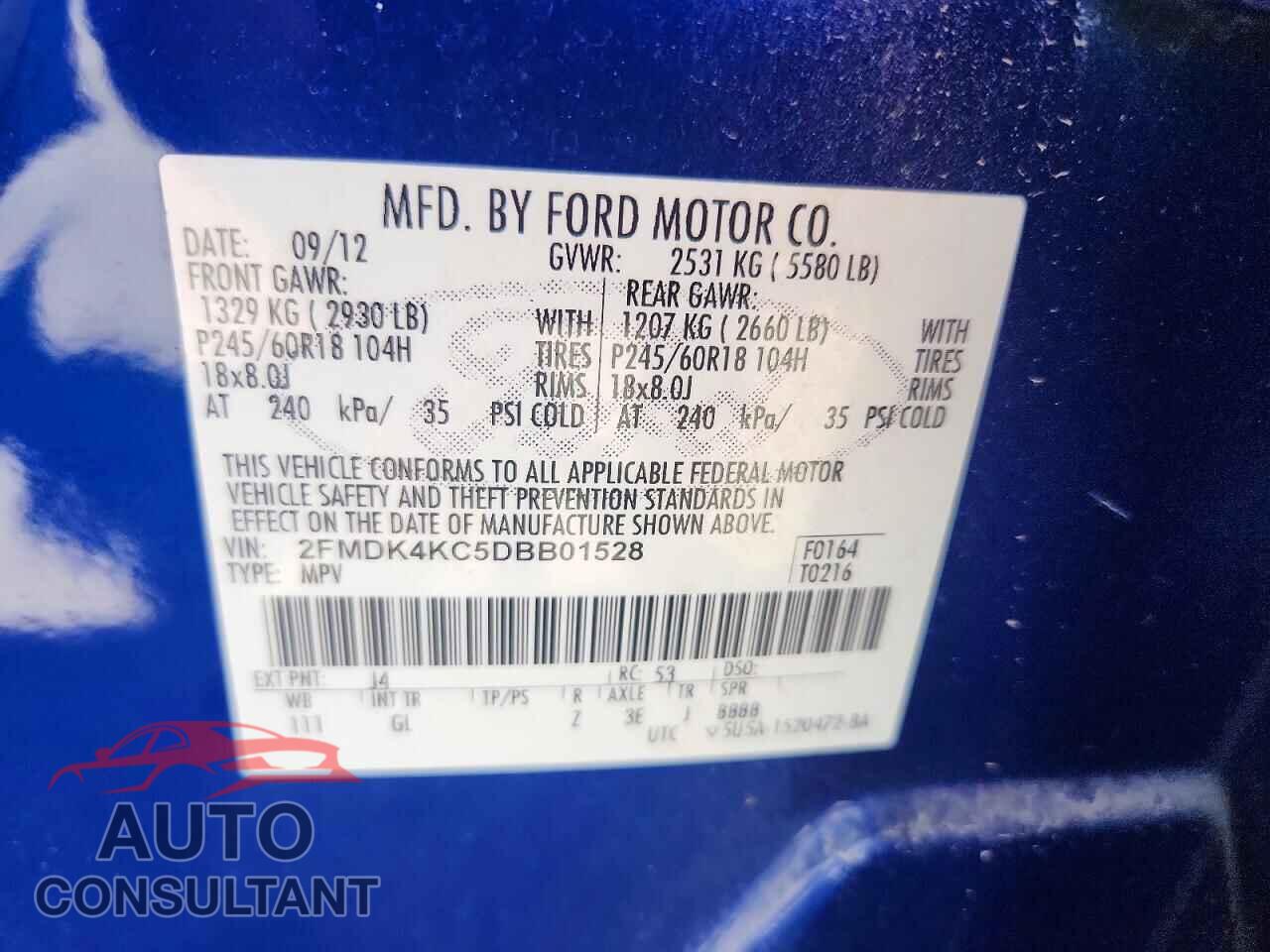 FORD EDGE 2013 - 2FMDK4KC5DBB01528