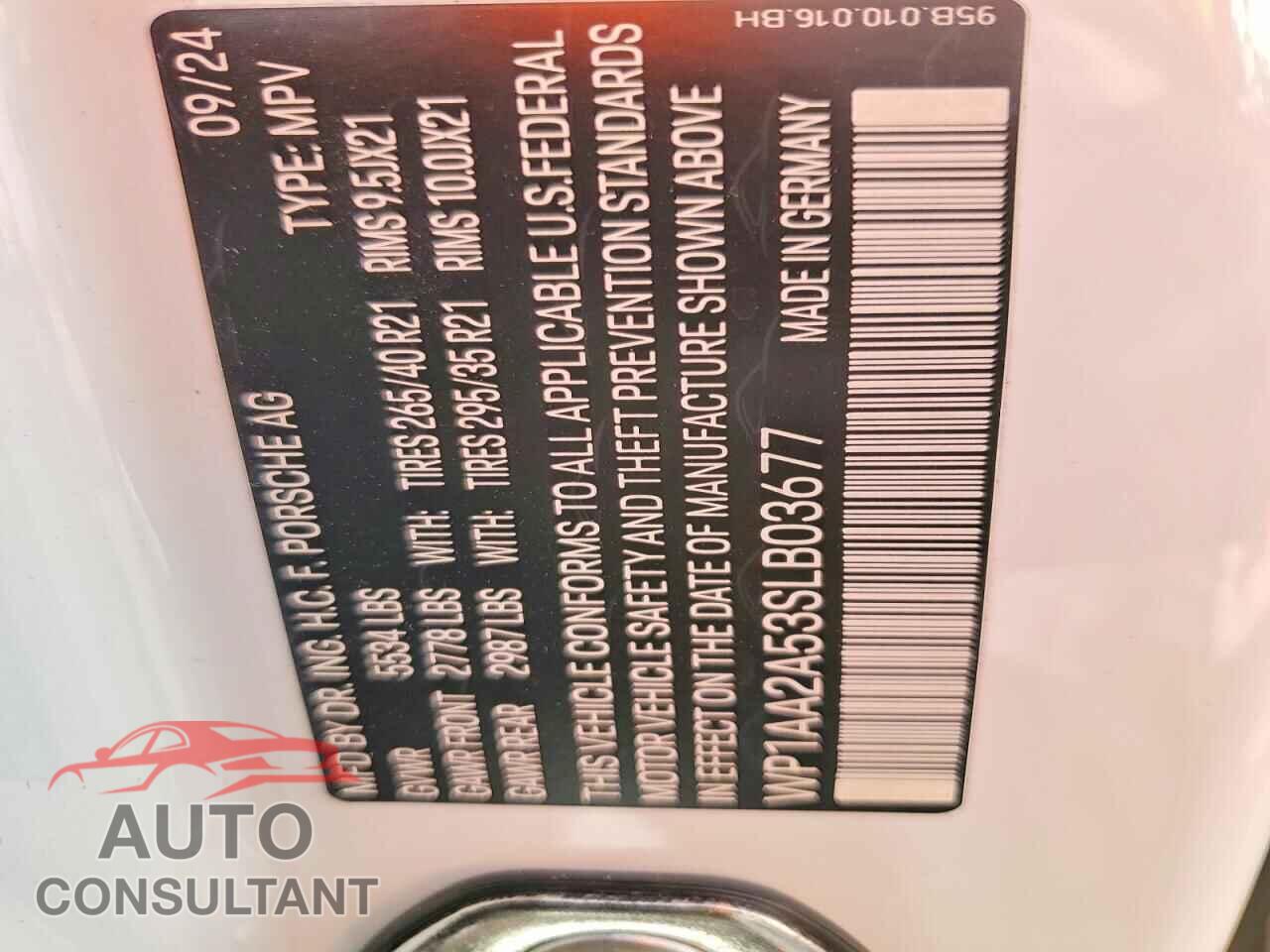 PORSCHE MACAN 2025 - WP1AA2A53SLB03677