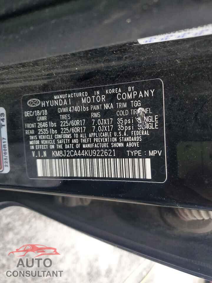 HYUNDAI TUCSON 2019 - KM8J2CA44KU922621