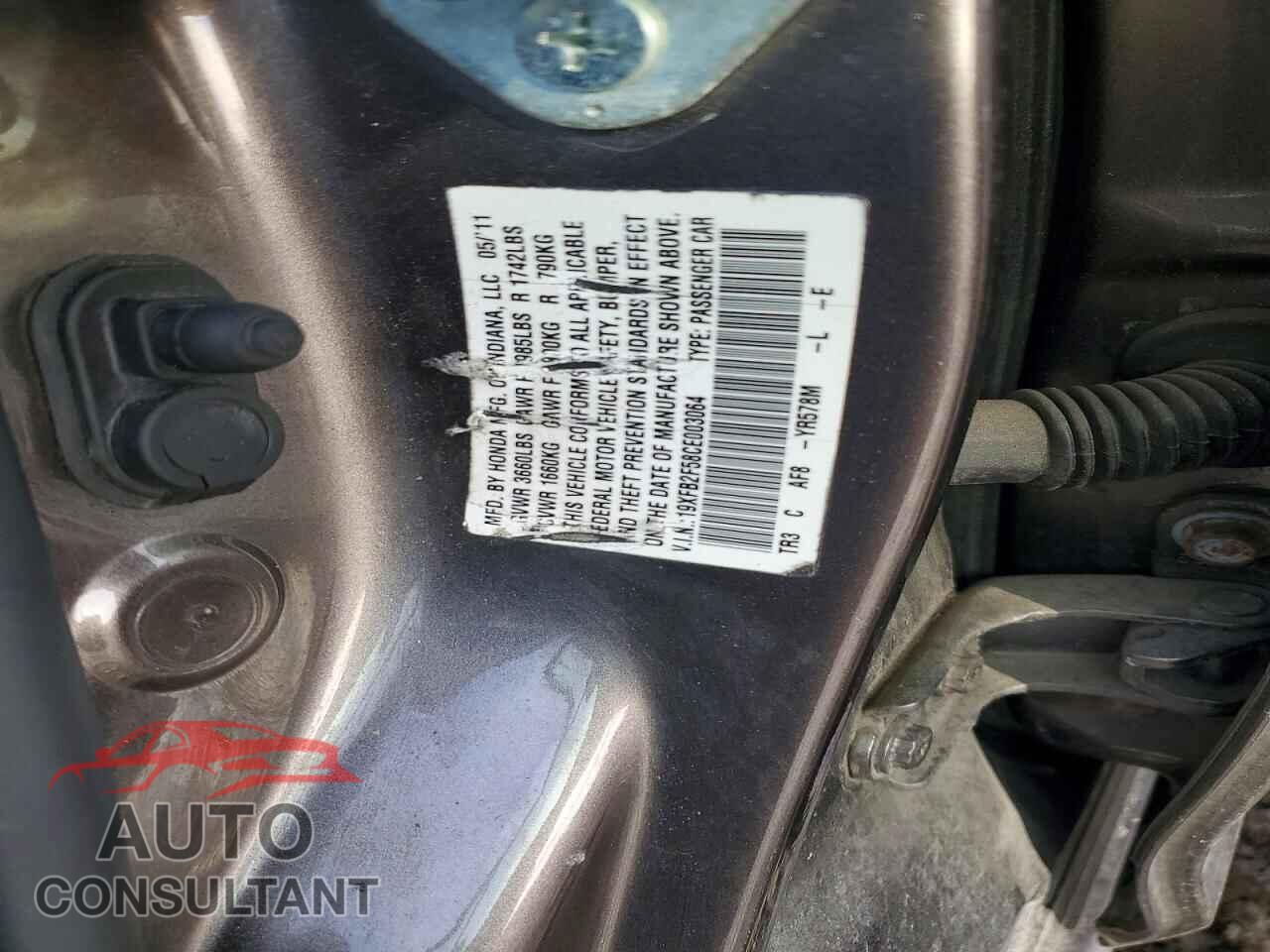 HONDA CIVIC 2012 - 19XFB2F58CE003064