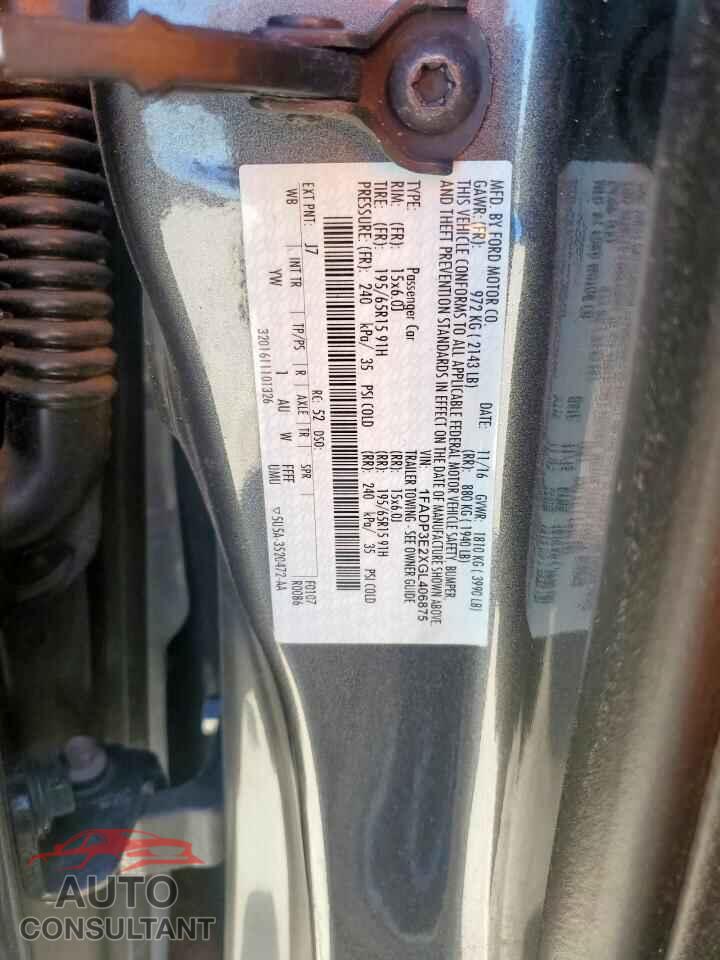FORD FOCUS 2016 - 1FADP3E2XGL406875