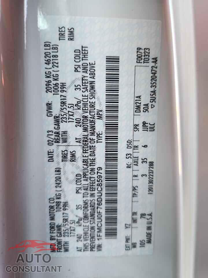FORD ESCAPE 2013 - 1FMCU0F76DUC85979
