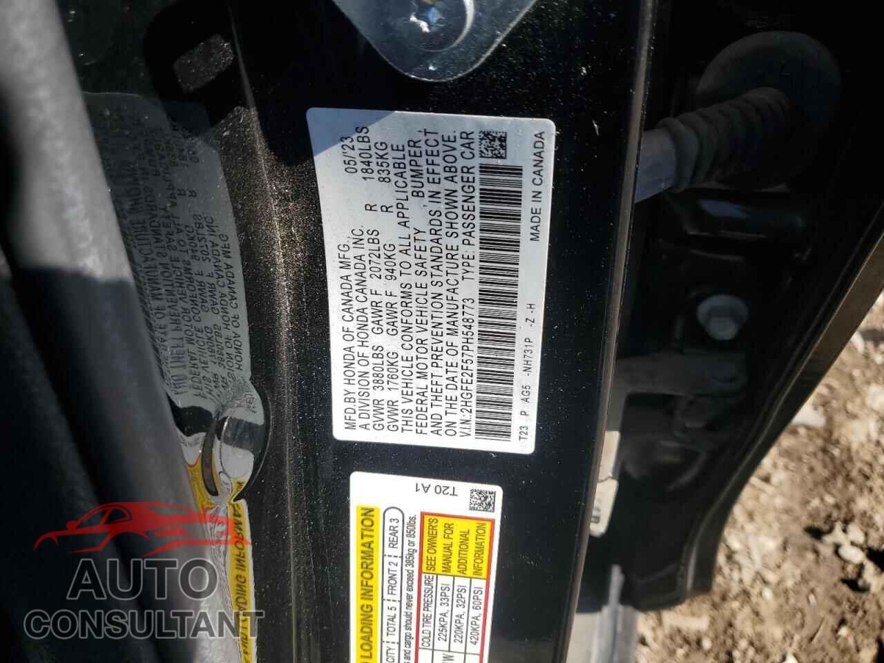 HONDA CIVIC 2023 - 2HGFE2F57PH548773