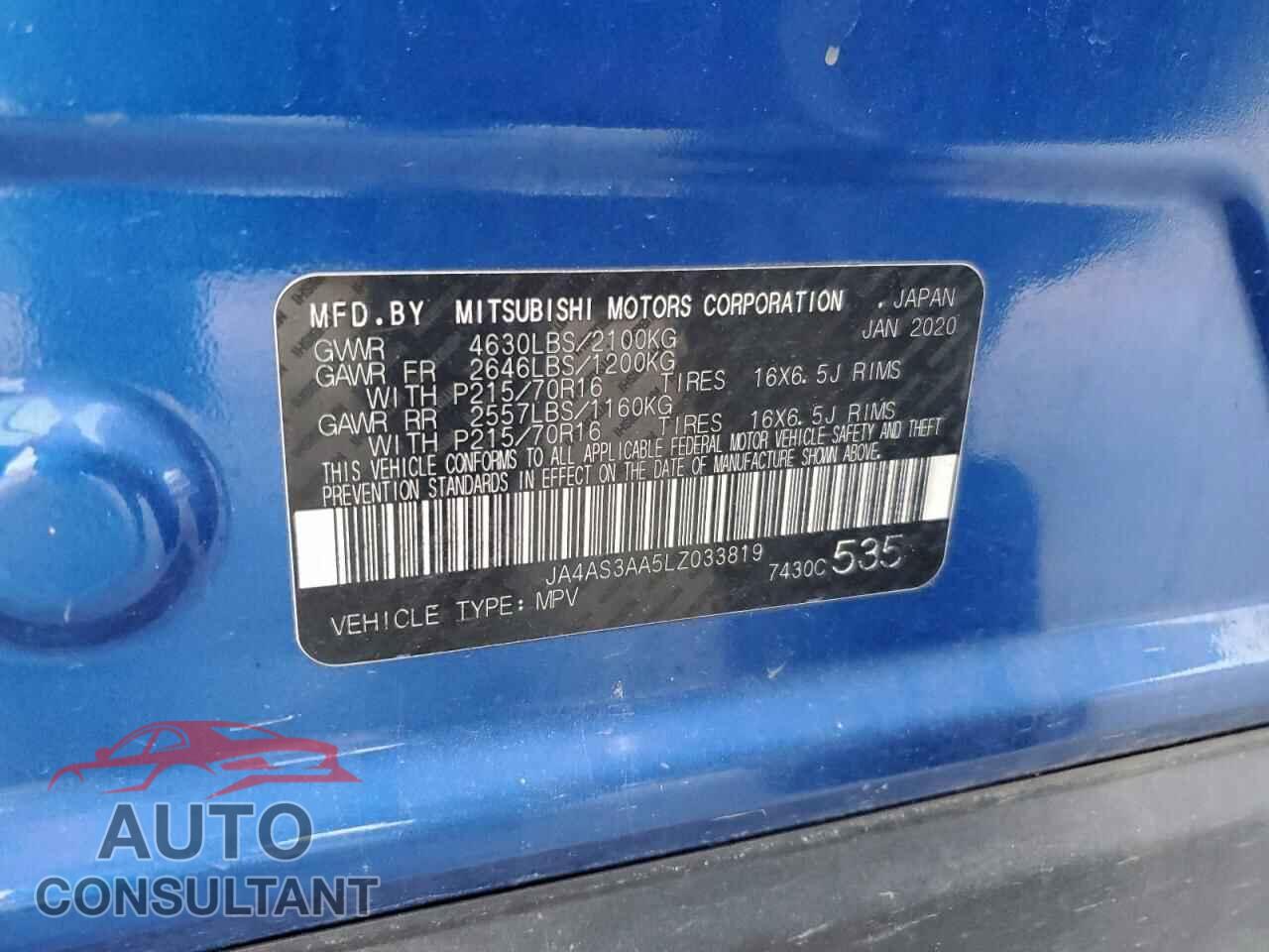 MITSUBISHI ECLIPSE 2020 - JA4AS3AA5LZ033819