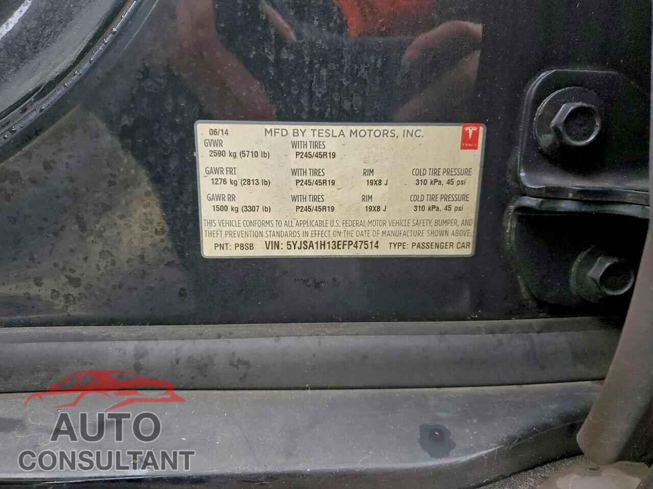 TESLA MODEL S 2014 - 5YJSA1H13EFP47514