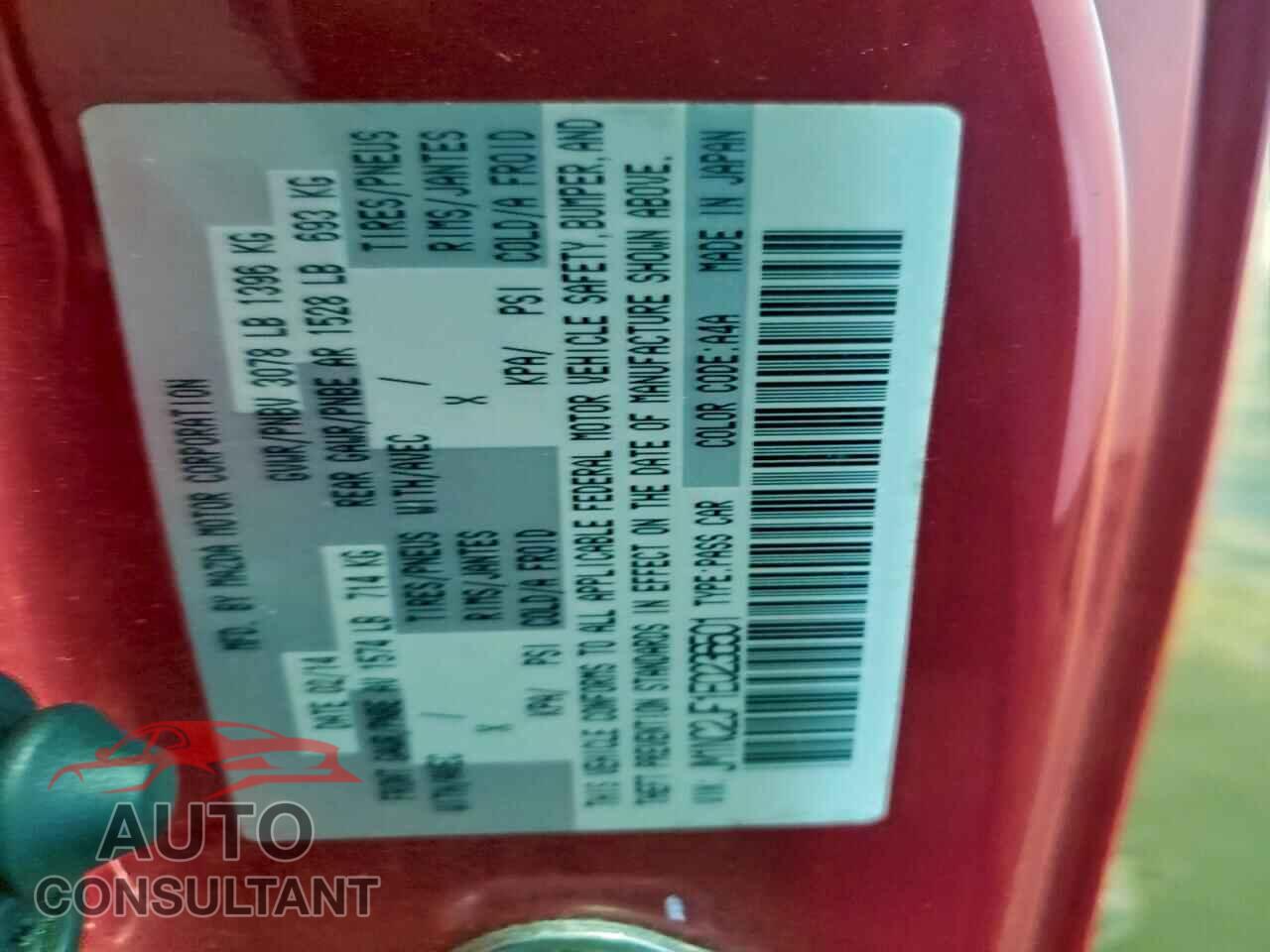 MAZDA MX5 2014 - JM1NC2JF1E0236501