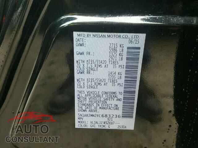 NISSAN PATHFINDER 2015 - 5N1AR2MN2FC683236