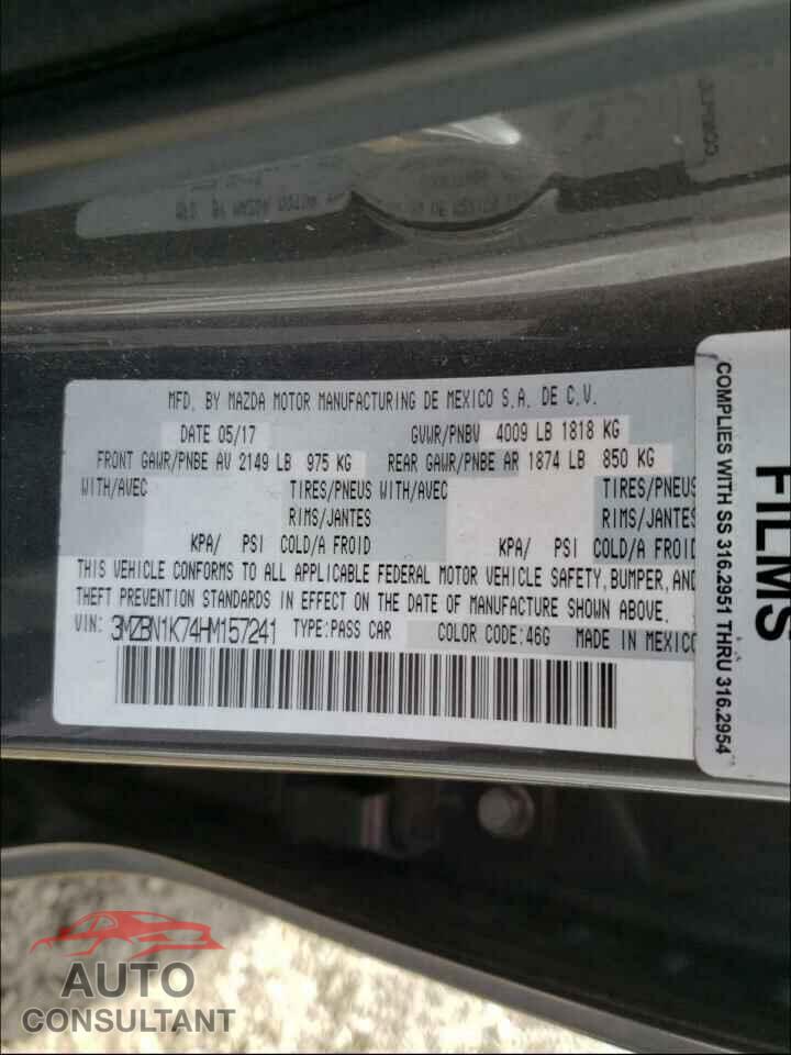 MAZDA 3 2017 - 3MZBN1K74HM157241