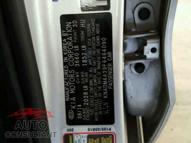 KIA RIO 2015 - KNADM4A39F6464090