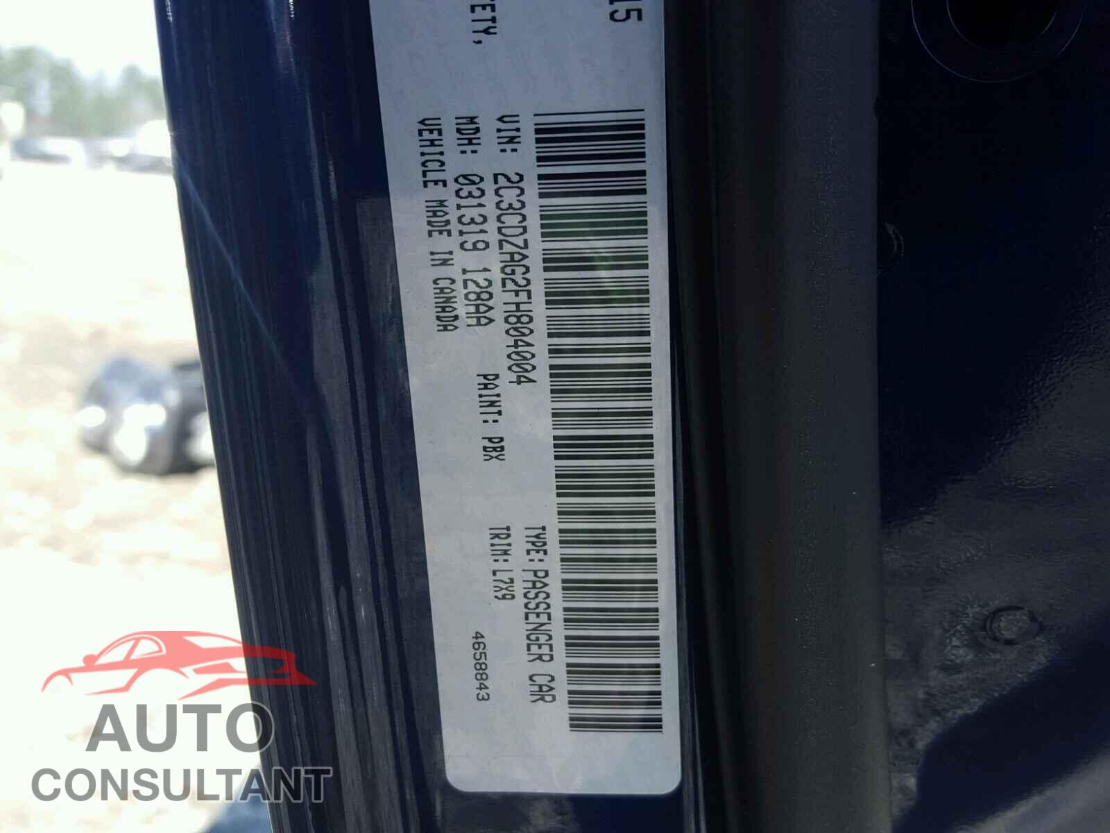 DODGE CHALLENGER 2015 - 2C3CDZAG2FH804004