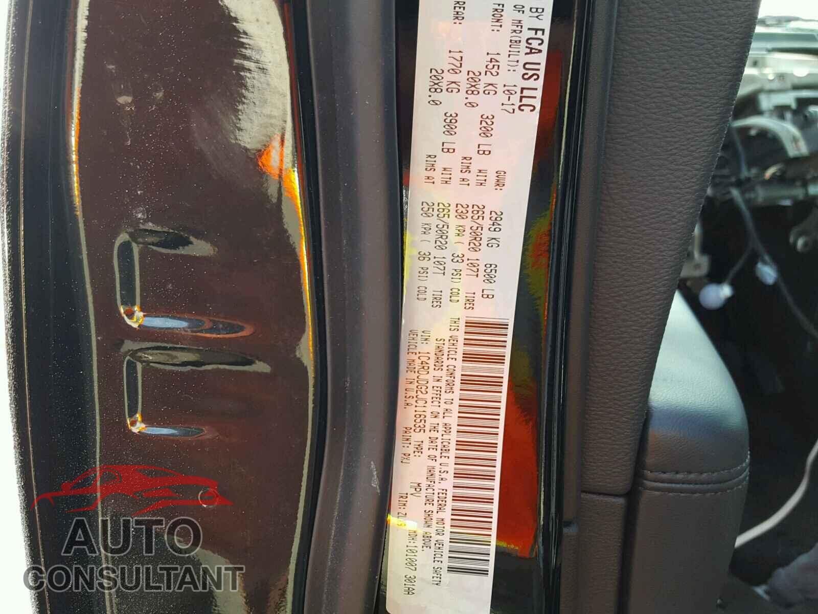 DODGE DURANGO 2018 - 1C4RDJDG2JC116535