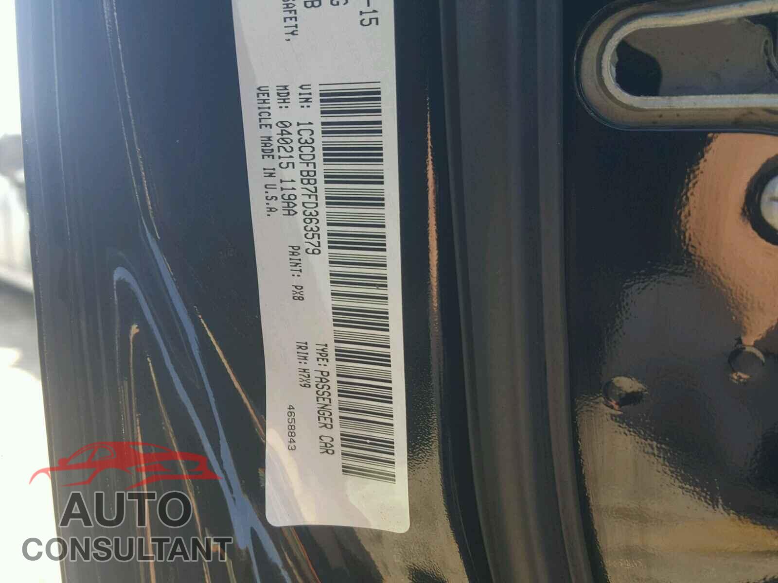 DODGE DART 2015 - 1C3CDFBB7FD363579