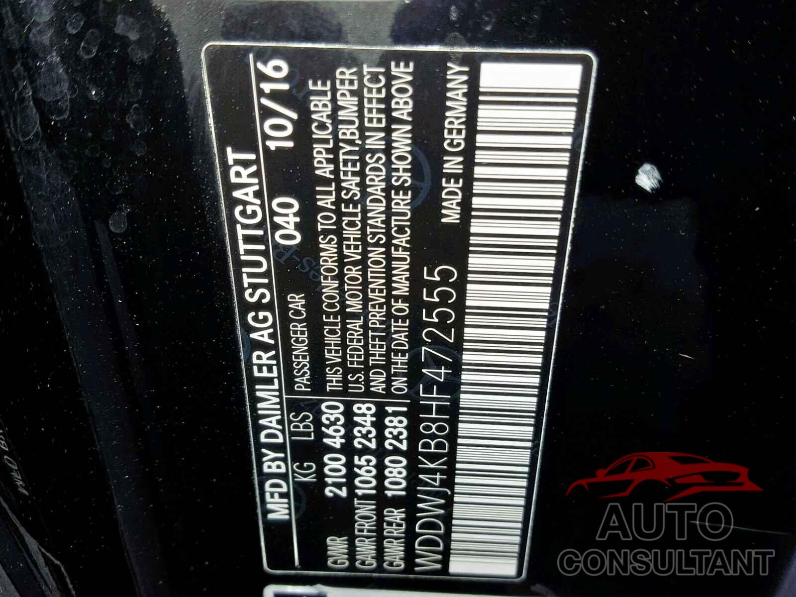 MERCEDES-BENZ C CLASS 2017 - WDDWJ4KB8HF472555