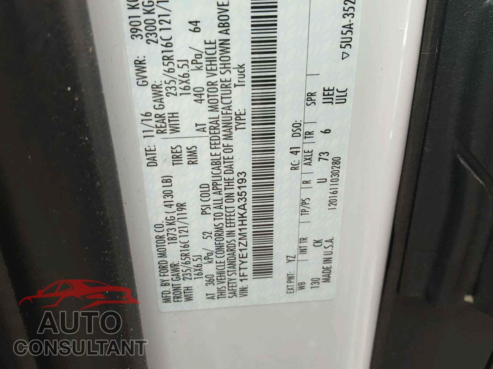 FORD TRANSIT CO 2017 - 1FTYE1ZM1HKA35193