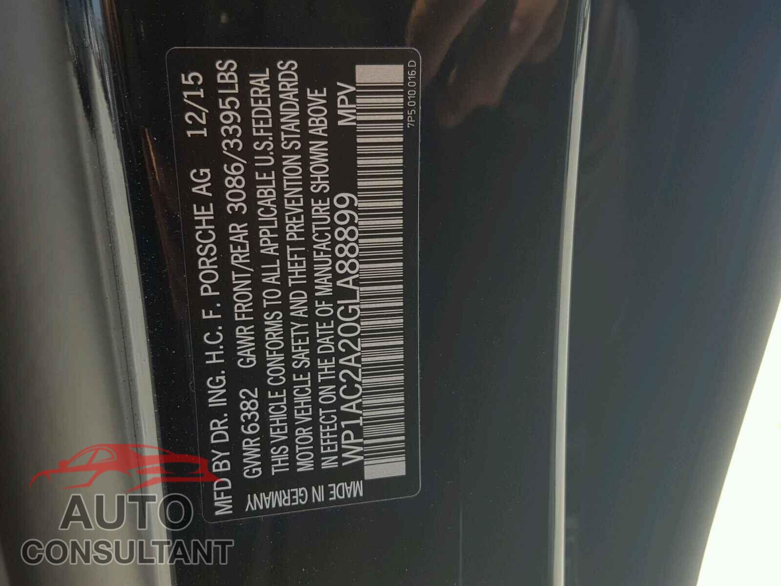 PORSCHE CAYENNE 2016 - WP1AC2A20GLA88899