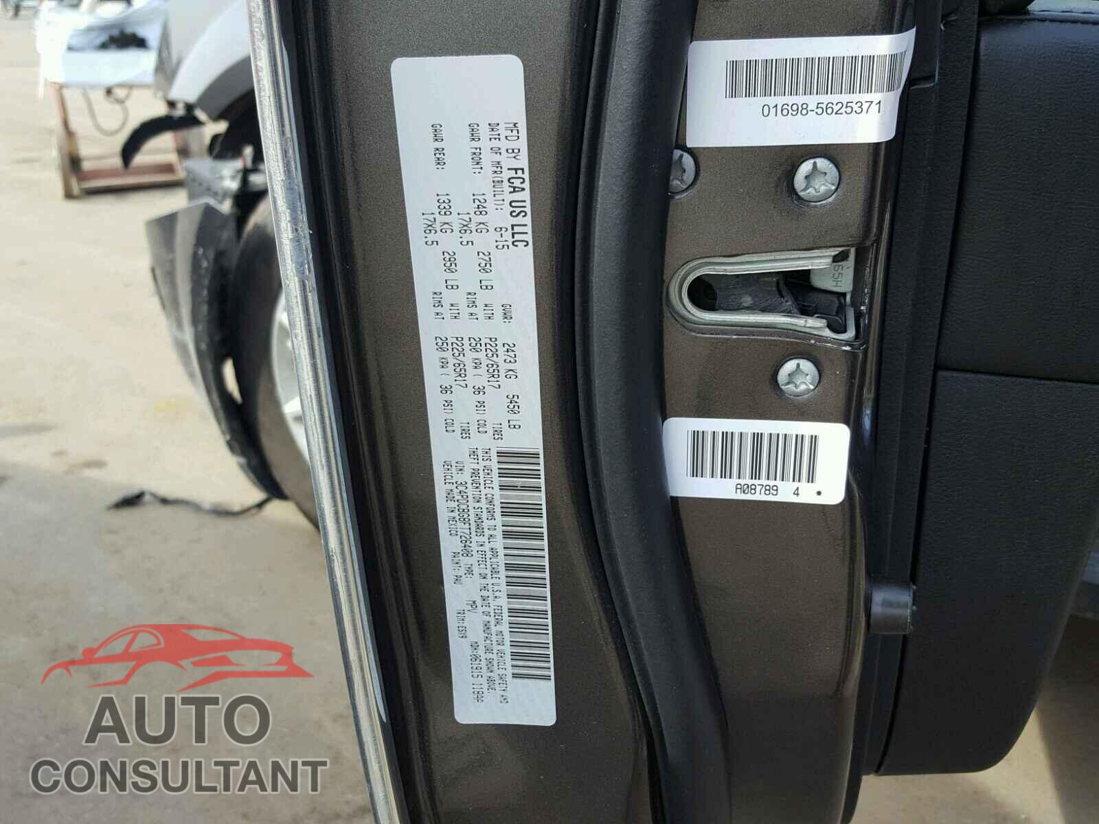 DODGE JOURNEY 2015 - 3C4PDCBG8FT726408