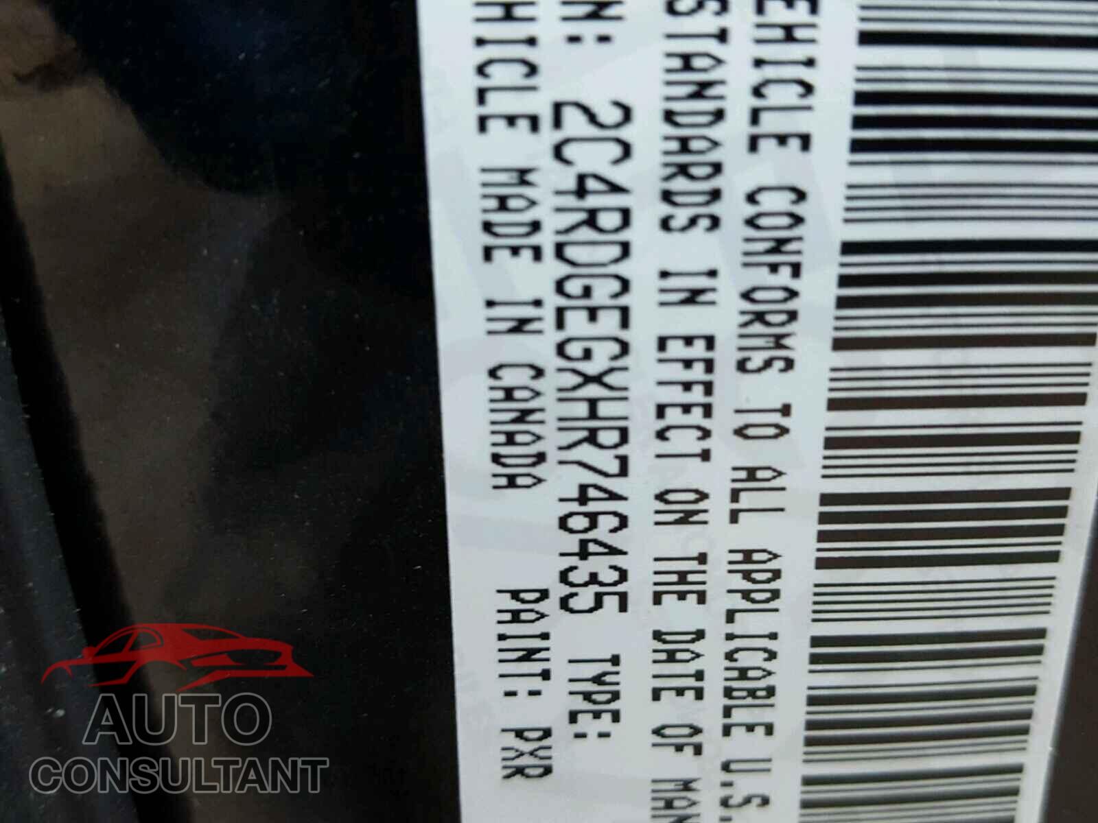 DODGE CARAVAN 2017 - 2C4RDGEGXHR746435