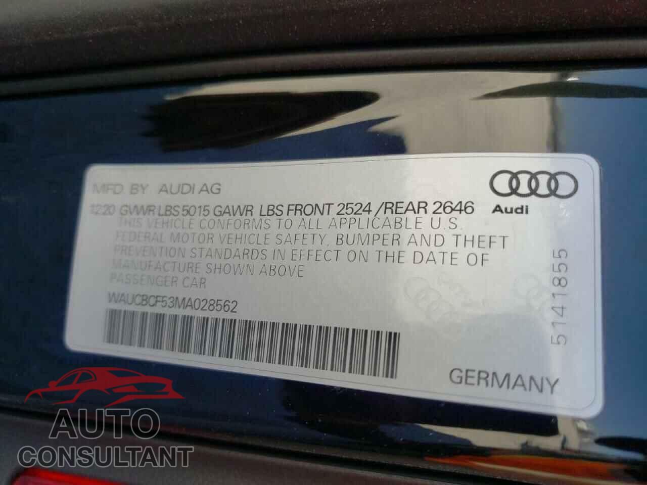 AUDI A5 2021 - WAUCBCF53MA028562