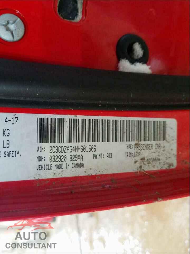 DODGE CHALLENGER 2017 - 2C3CDZAG4HH601506