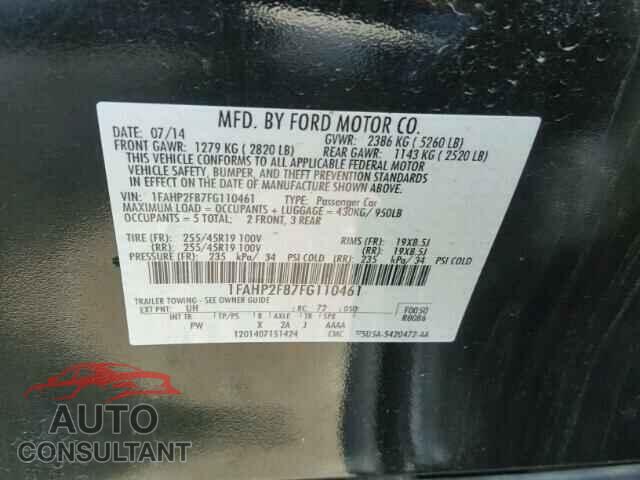 FORD TAURUS 2015 - 1FAHP2F87FG110461