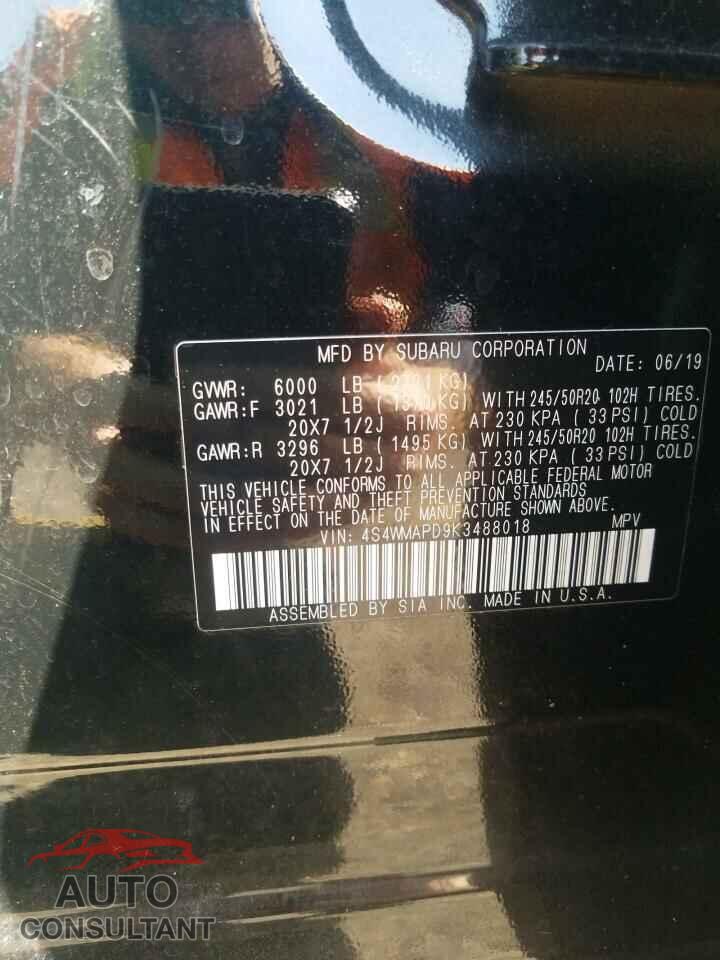 SUBARU ASCENT 2019 - 4S4WMAPD9K3488018