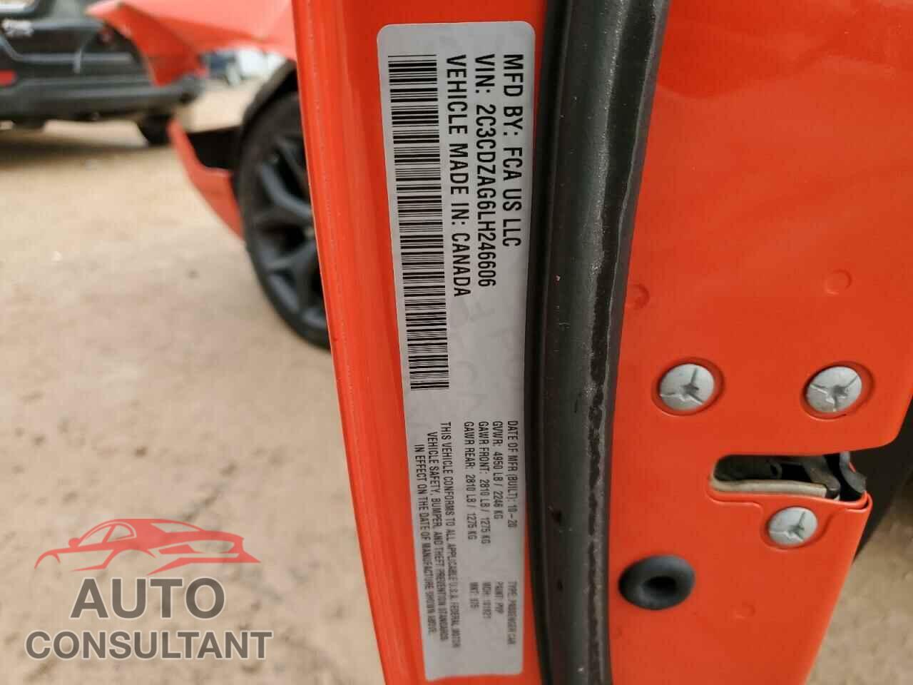 DODGE CHALLENGER 2020 - 2C3CDZAG6LH246606