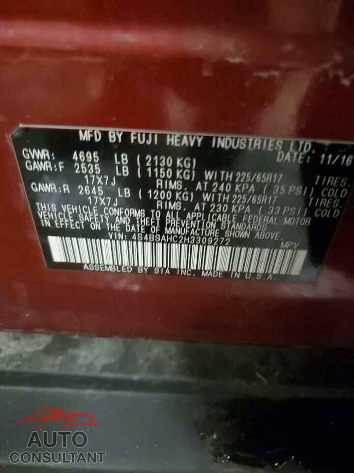 SUBARU OUTBACK 2017 - 4S4BSAHC2H3309272