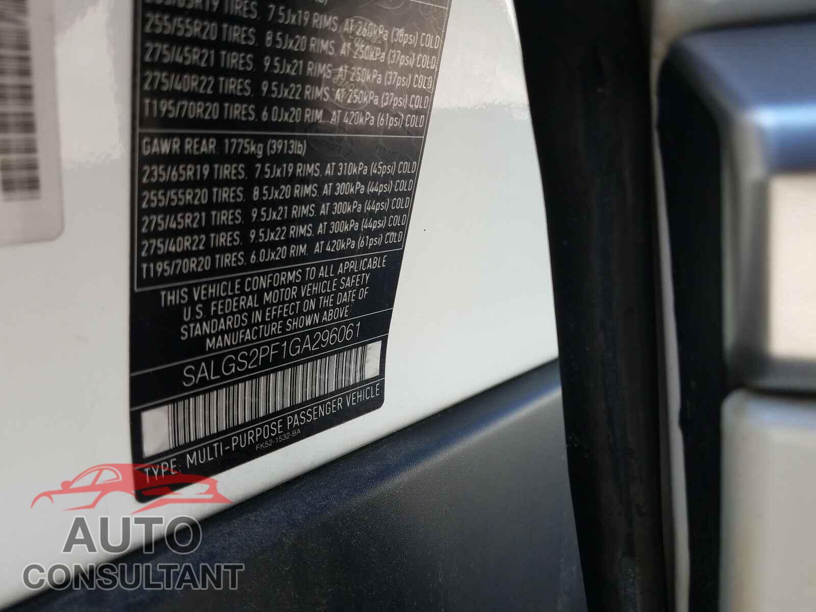 LAND ROVER RANGEROVER 2016 - SALGS2PF1GA296061