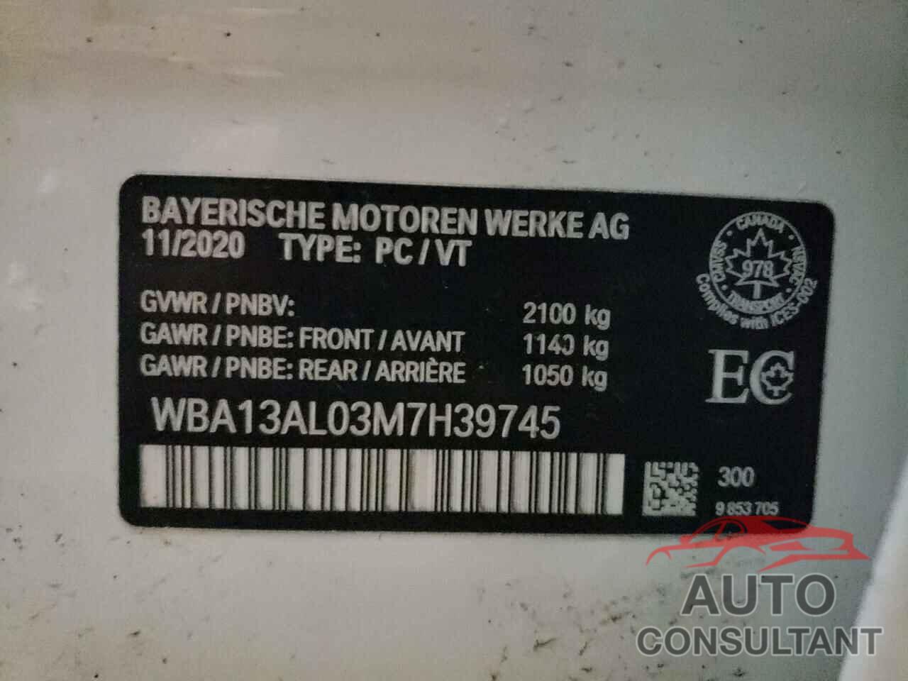 BMW M2 2021 - WBA13AL03M7H39745