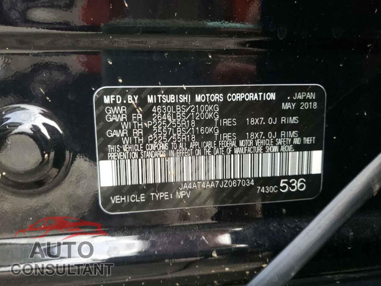 MITSUBISHI ECLIPSE 2018 - JA4AT4AA7JZ067034
