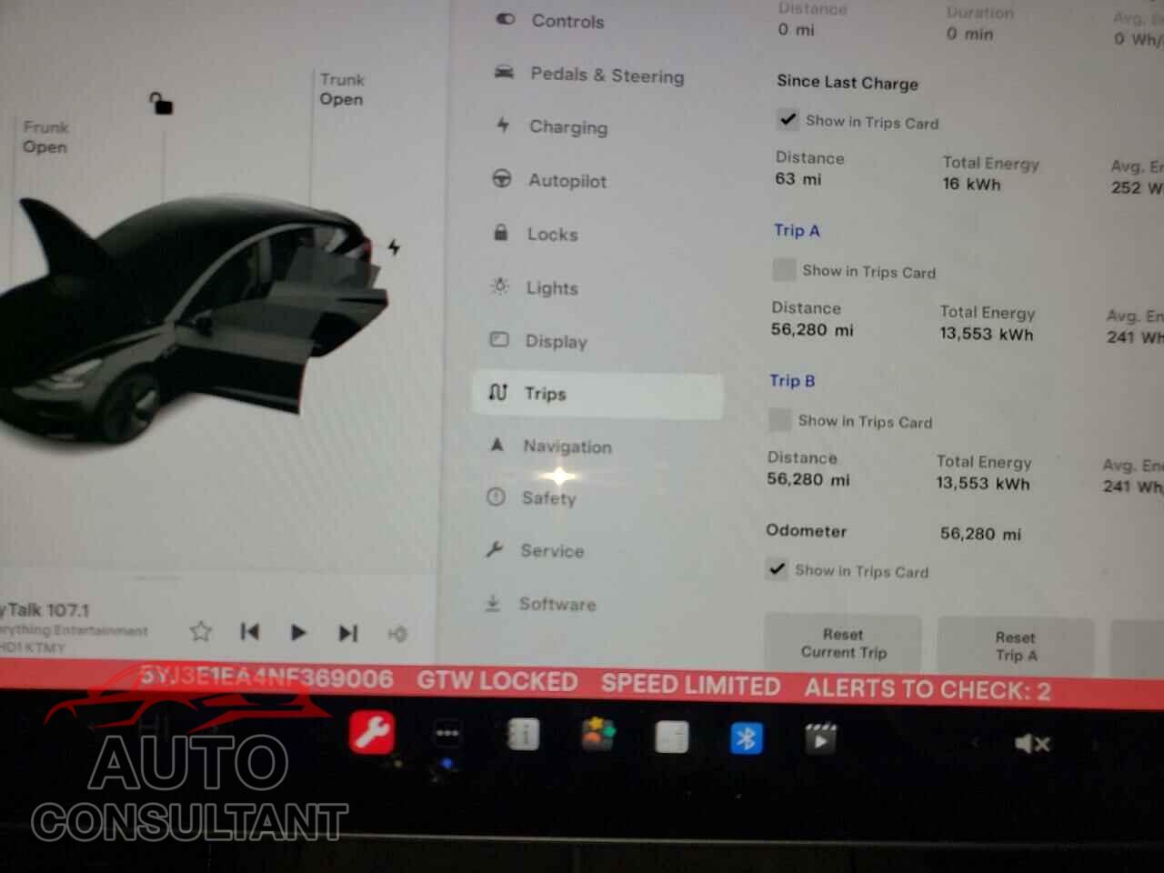 TESLA MODEL 3 2022 - 5YJ3E1EA4NF369006