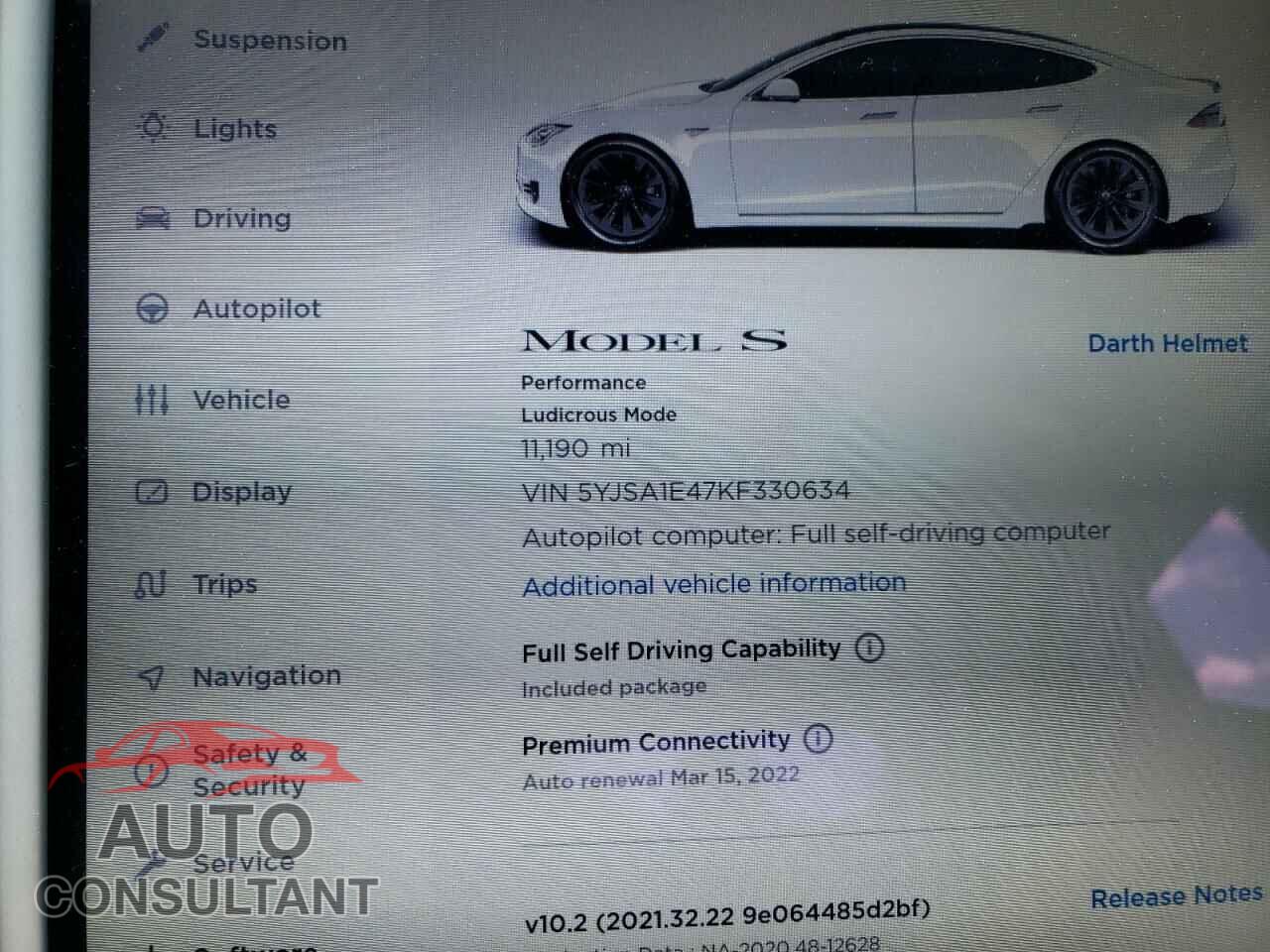 TESLA MODEL S 2019 - 5YJSA1E47KF330634