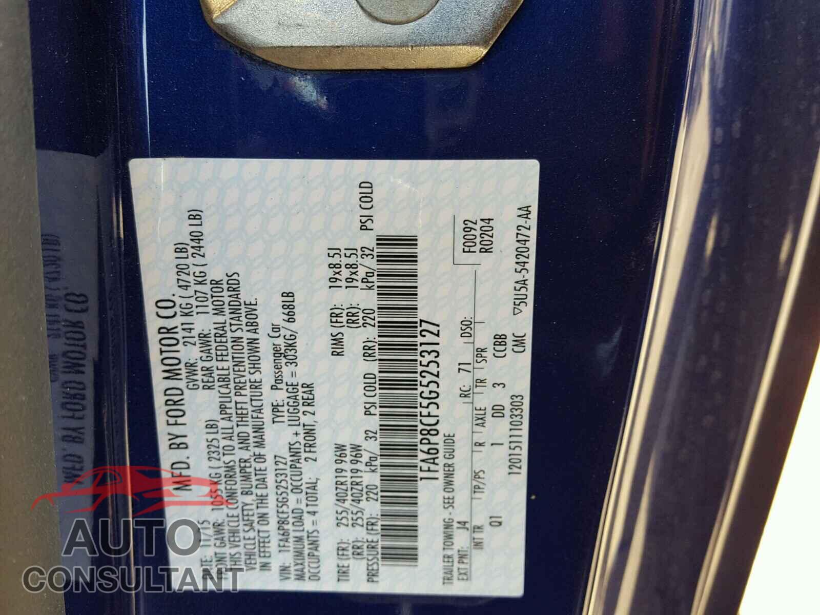 FORD MUSTANG 2016 - 1FA6P8CF5G5253127