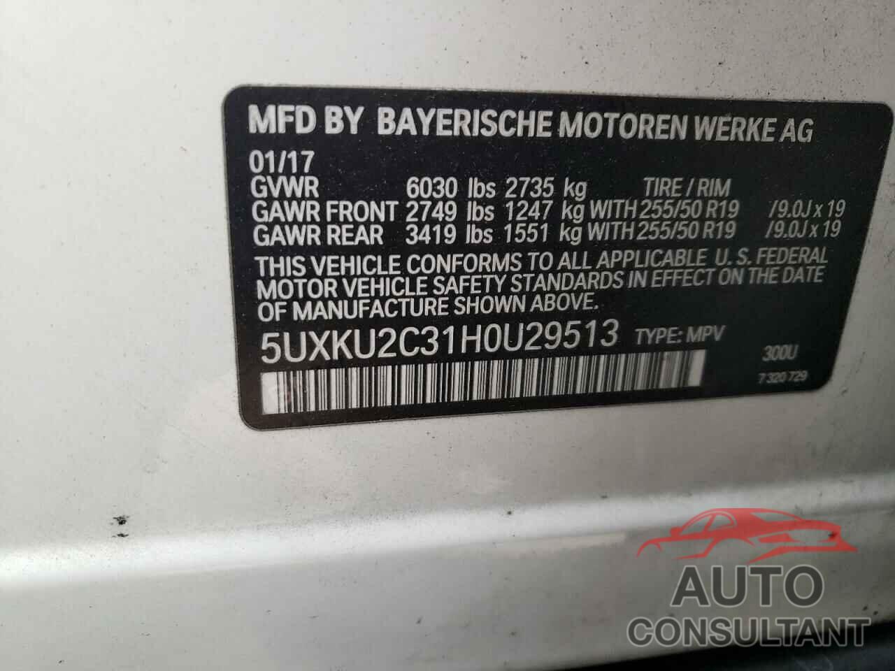BMW X6 2017 - 5UXKU2C31H0U29513