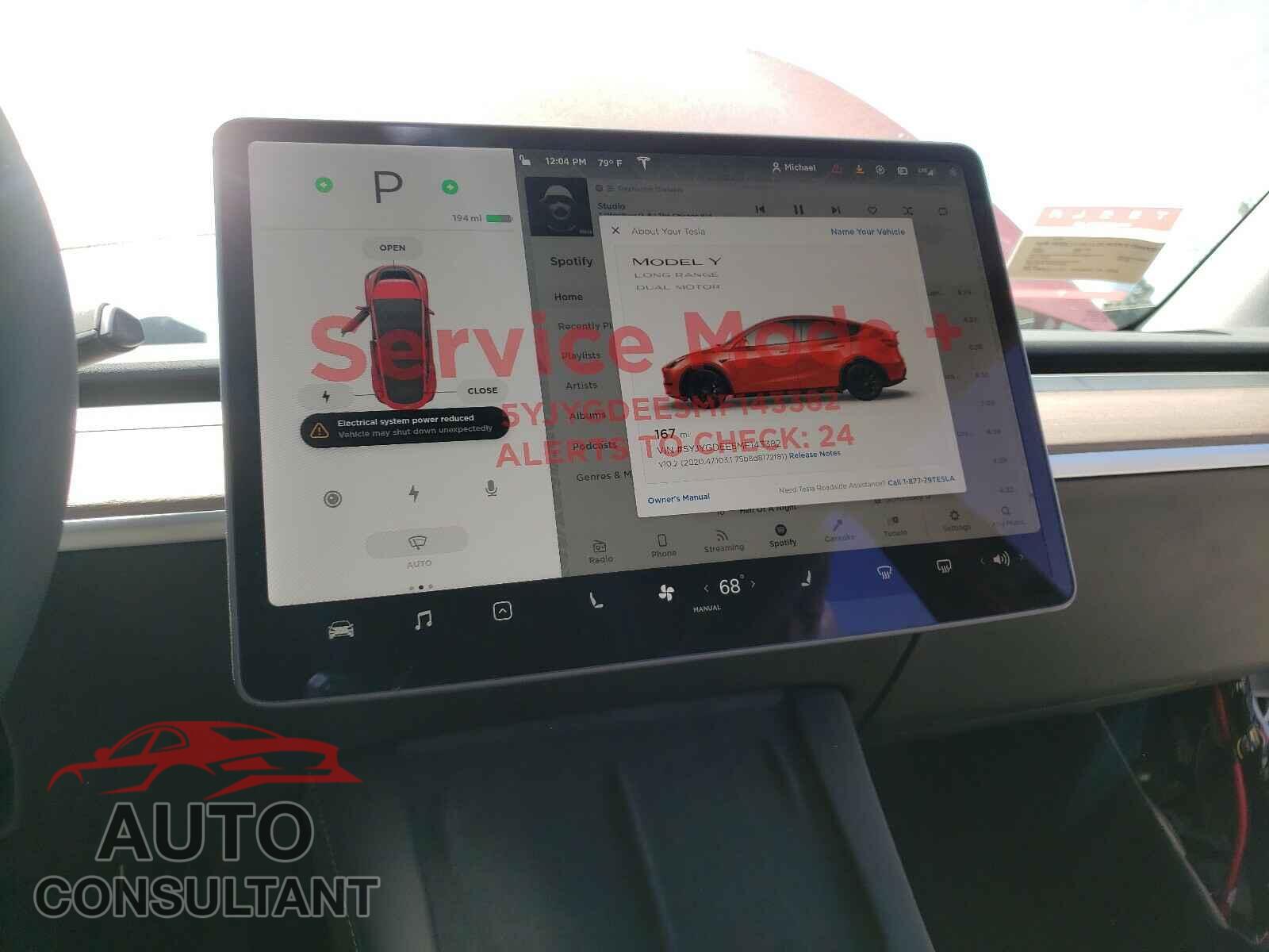 TESLA MODEL Y 2021 - 5YJYGDEE5MF143382