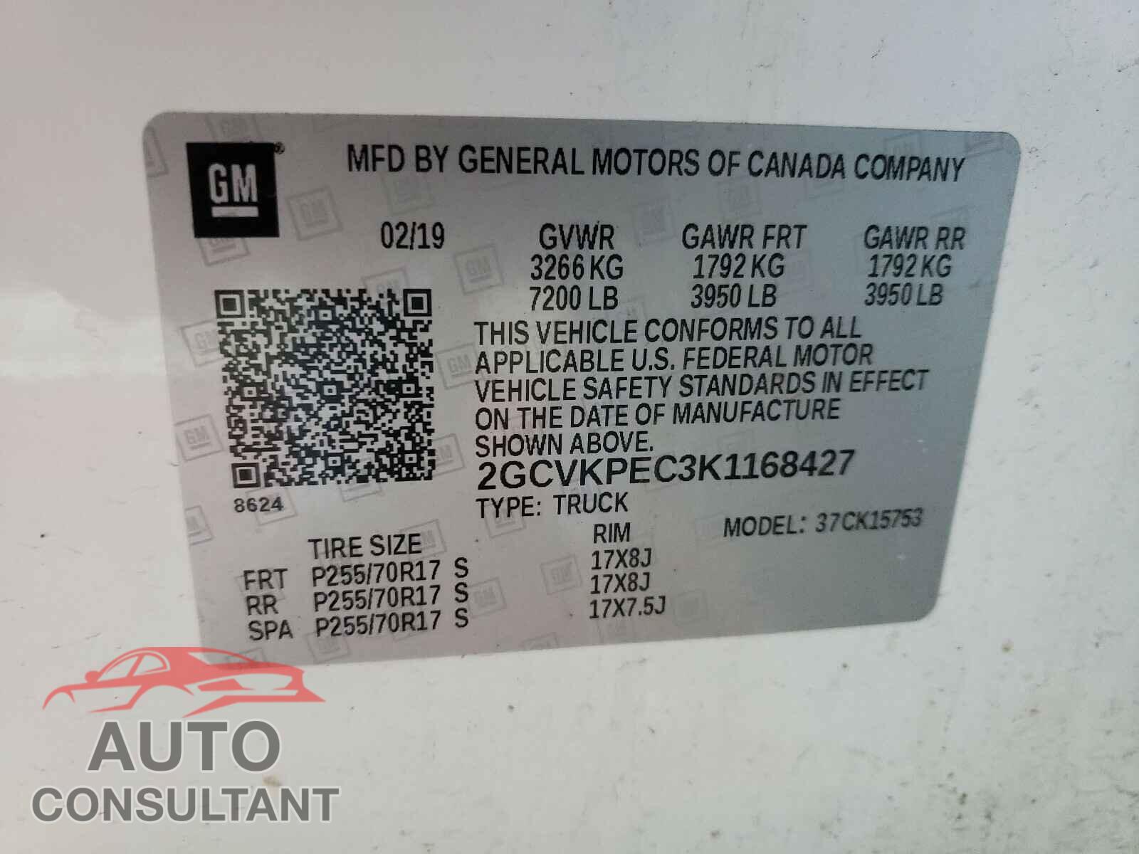 CHEVROLET SILVERADO 2019 - 2GCVKPEC3K1168427
