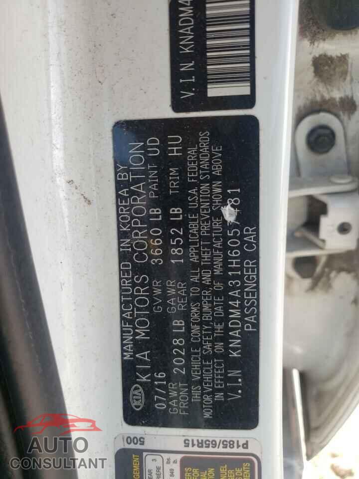 KIA RIO 2017 - KNADM4A31H6057481