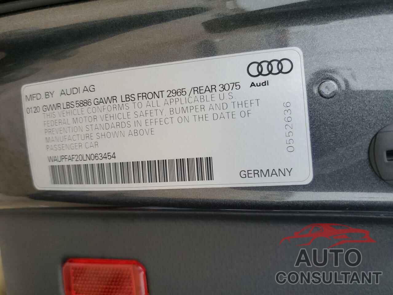 AUDI S7/RS7 2020 - WAUPFAF20LN063454