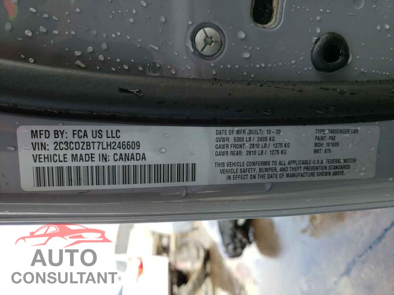 DODGE CHALLENGER 2020 - 2C3CDZBT7LH246609