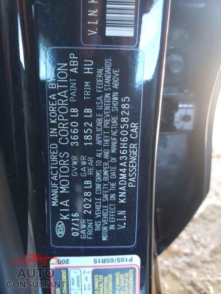 KIA RIO 2017 - 1VWAT7A30GC060850