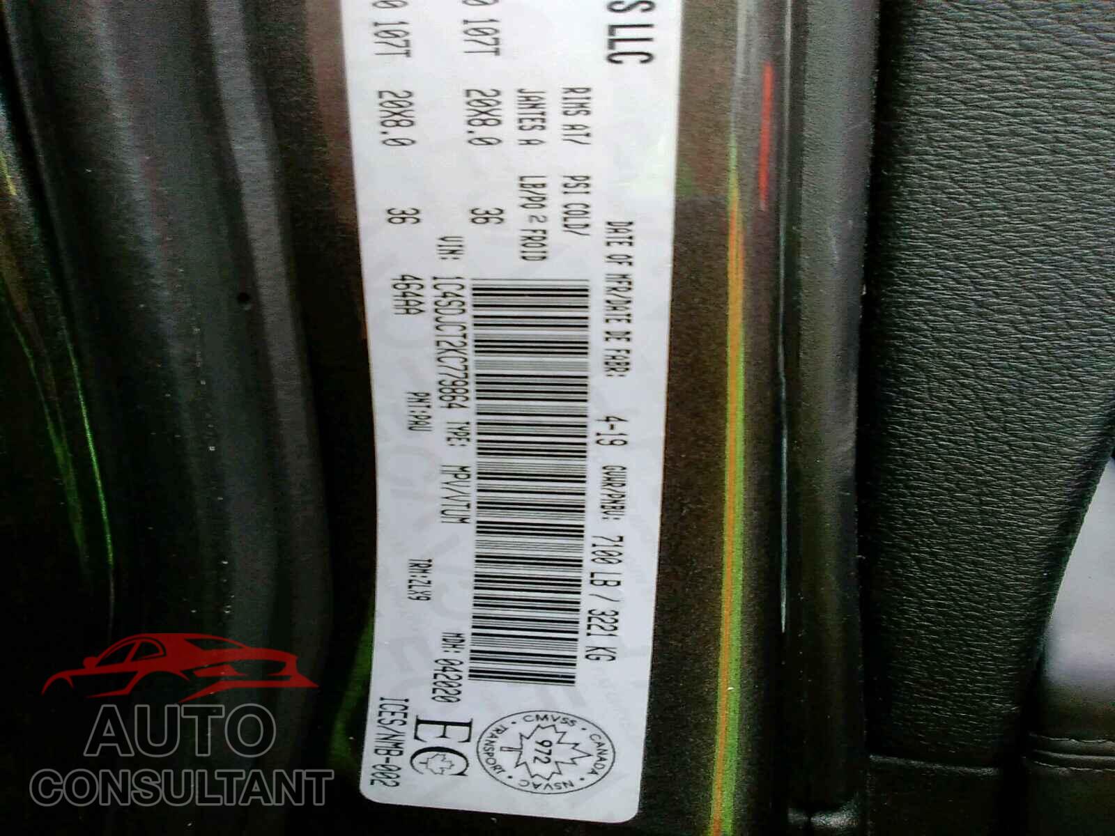 DODGE DURANGO 2019 - 1C4SDJCT2KC779864