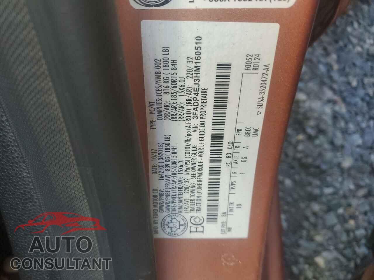 FORD FIESTA 2017 - 3FADP4EJ3HM160510