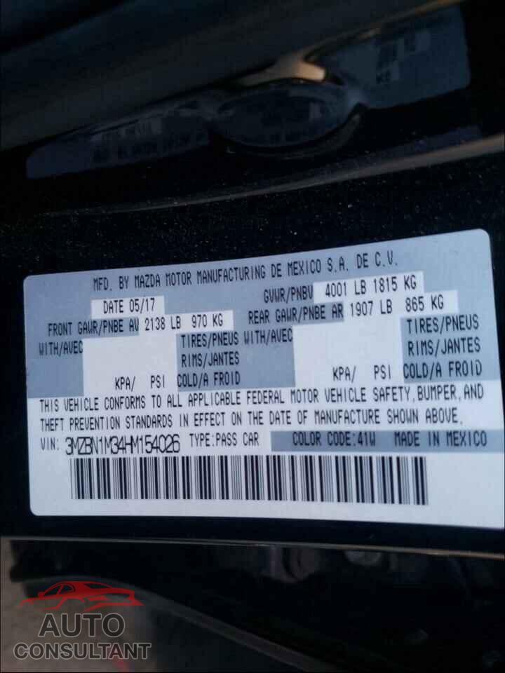MAZDA 3 2017 - 3MZBN1M34HM154026
