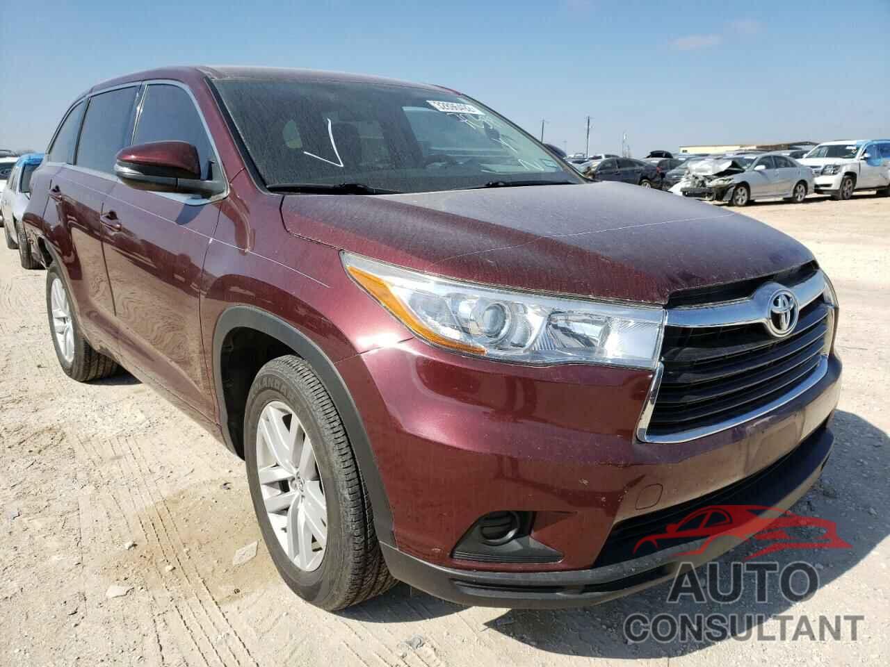 TOYOTA HIGHLANDER 2016 - 5TDZARFH9GS018266