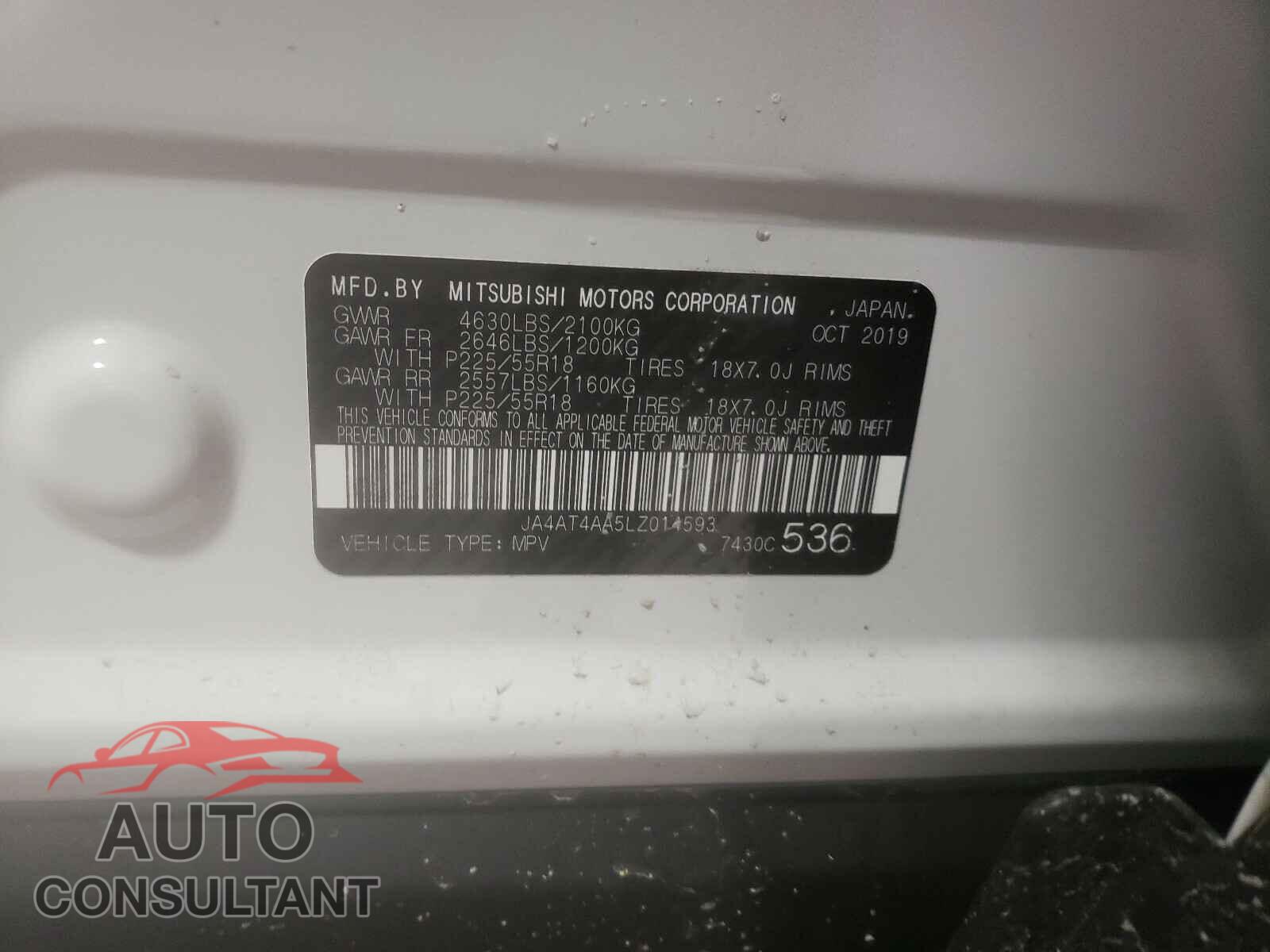 MITSUBISHI ECLIPSE 2020 - JA4AT4AA5LZ014593