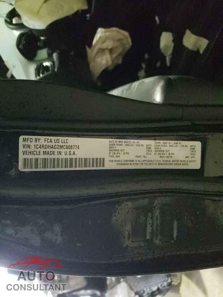 DODGE DURANGO 2021 - 1C4RDHAG2MC608774