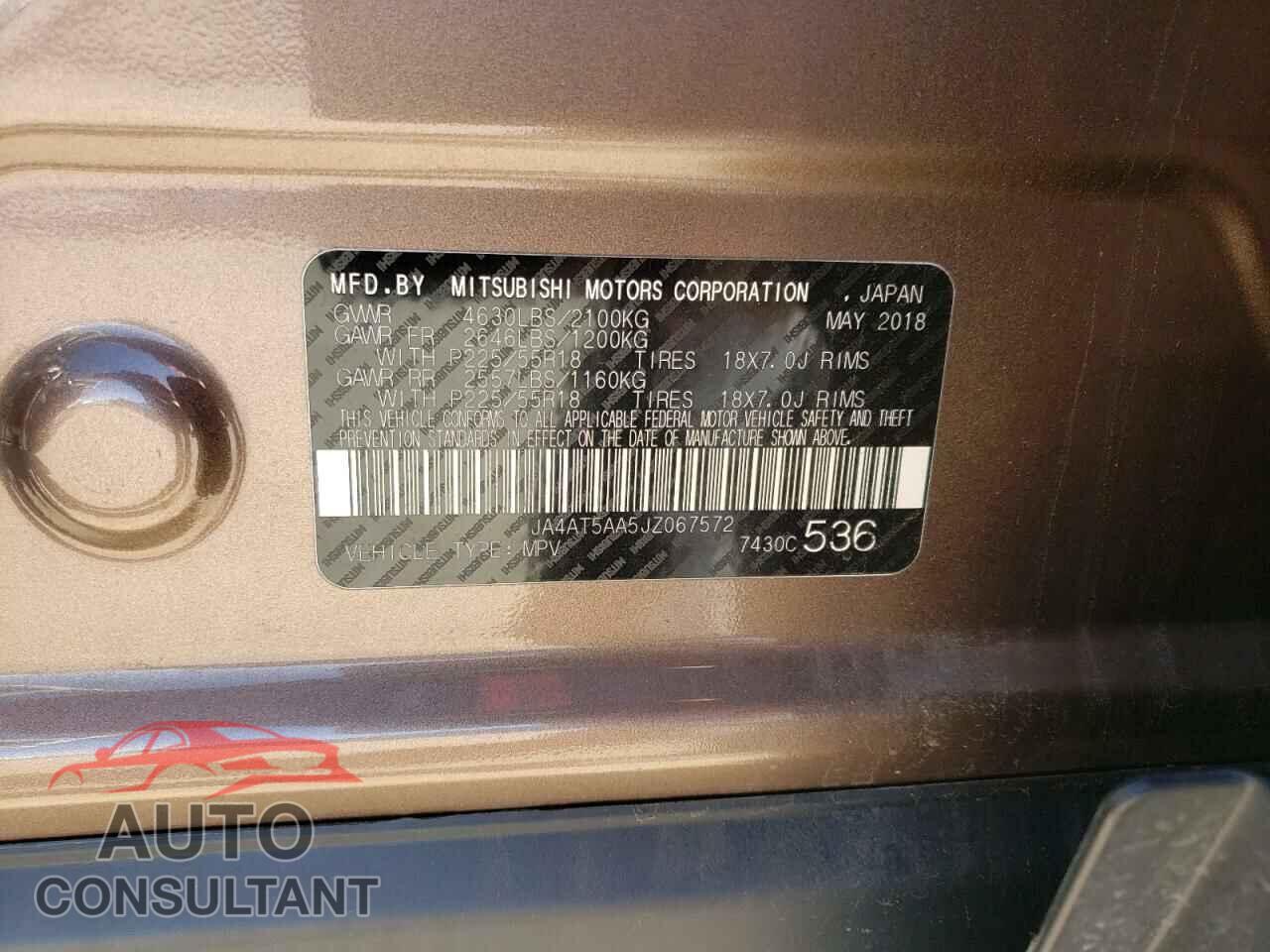 MITSUBISHI ECLIPSE 2018 - JA4AT5AA5JZ067572