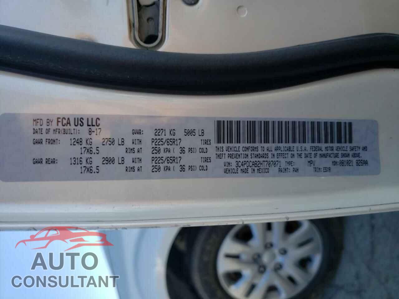 DODGE JOURNEY 2017 - 3C4PDCAB2HT707071