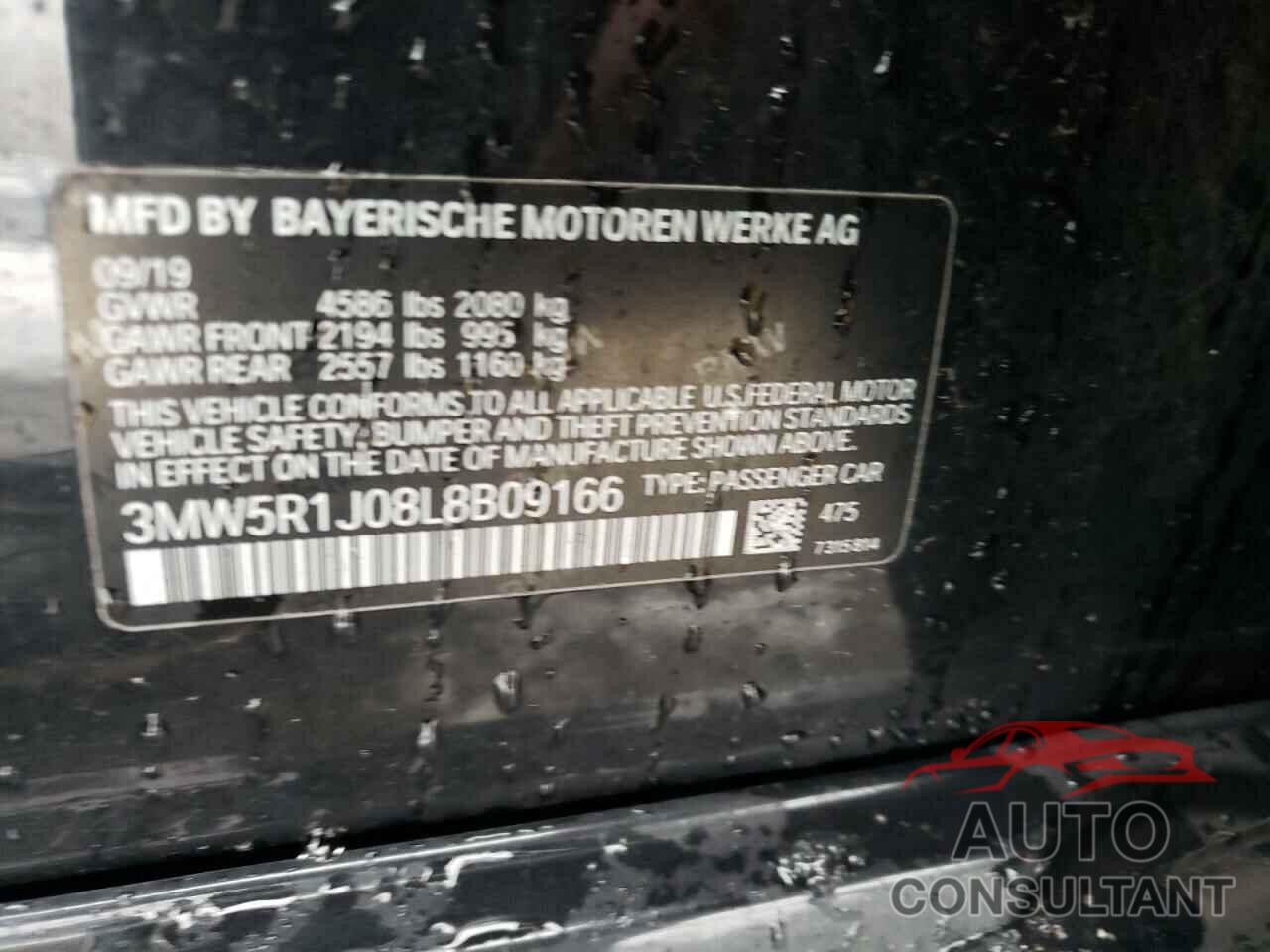 BMW 3 SERIES 2020 - 3MW5R1J08L8B09166