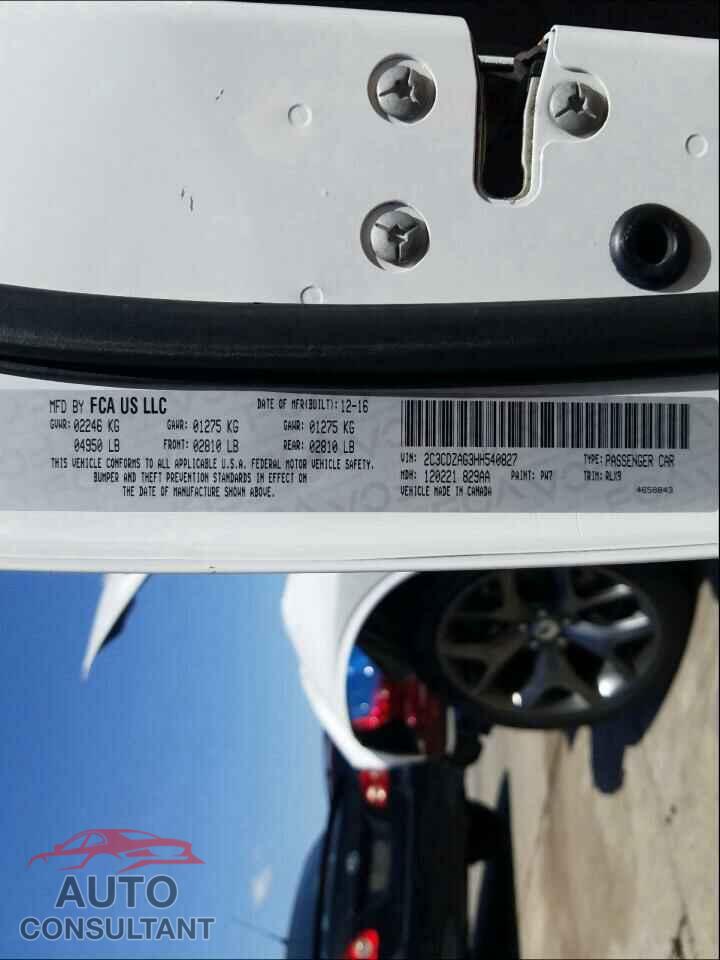 DODGE CHALLENGER 2017 - 2C3CDZAG3HH540827